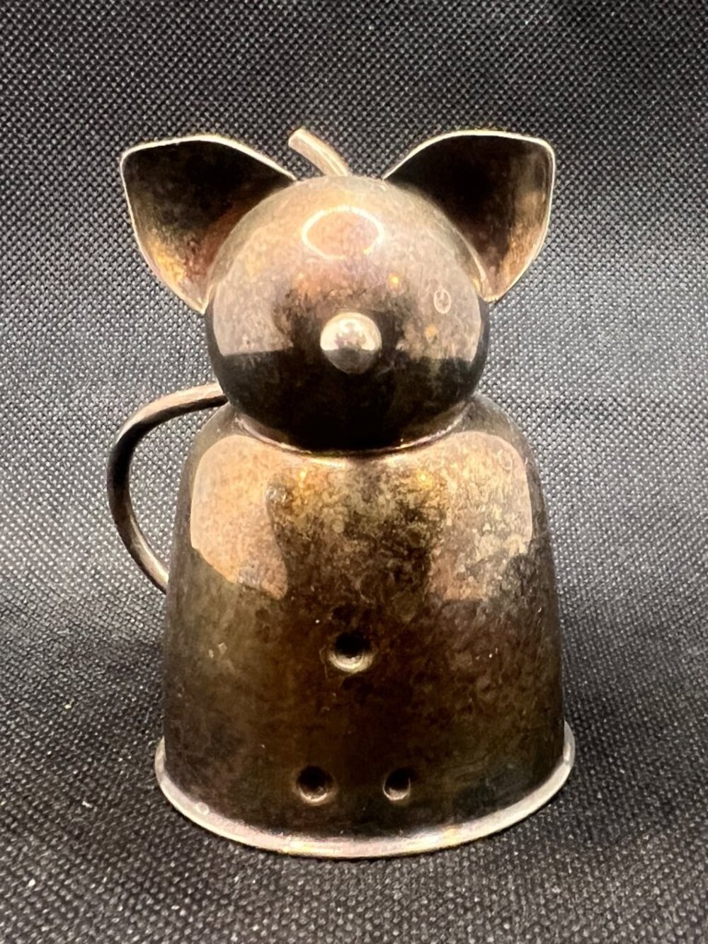 Vintage 1964 Napier Fat Cat Jigger #234 Silverplate 1 Oz Figural Barware Bertoll - Picture 9 of 15